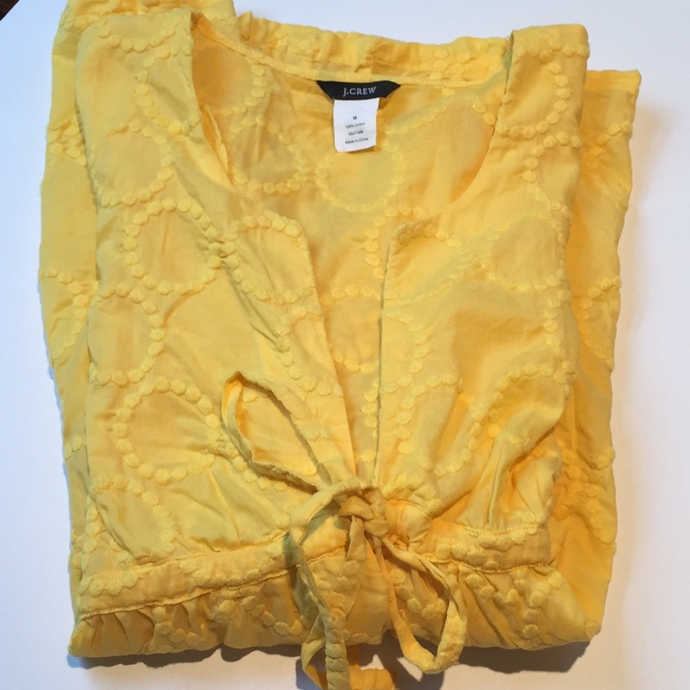 J. Crew Textured Yellow Cotton Beach Cover Up